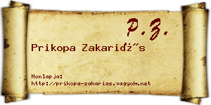 Prikopa Zakariás névjegykártya